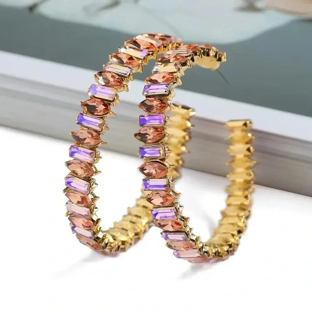 Selina Crystal Hoop Earrings
